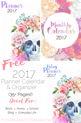 Free Planner and Calendar by The Organized Dream