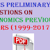 Wbcs Preliminary Questions on Economics Previous Years (1999-2017)