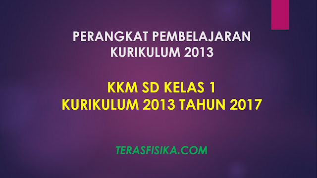 Download KKM SD Kelas 1 Kurikulum 2013 Revisi 2017