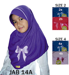 Jilbab Anak delima Jab 14A Size 2-4