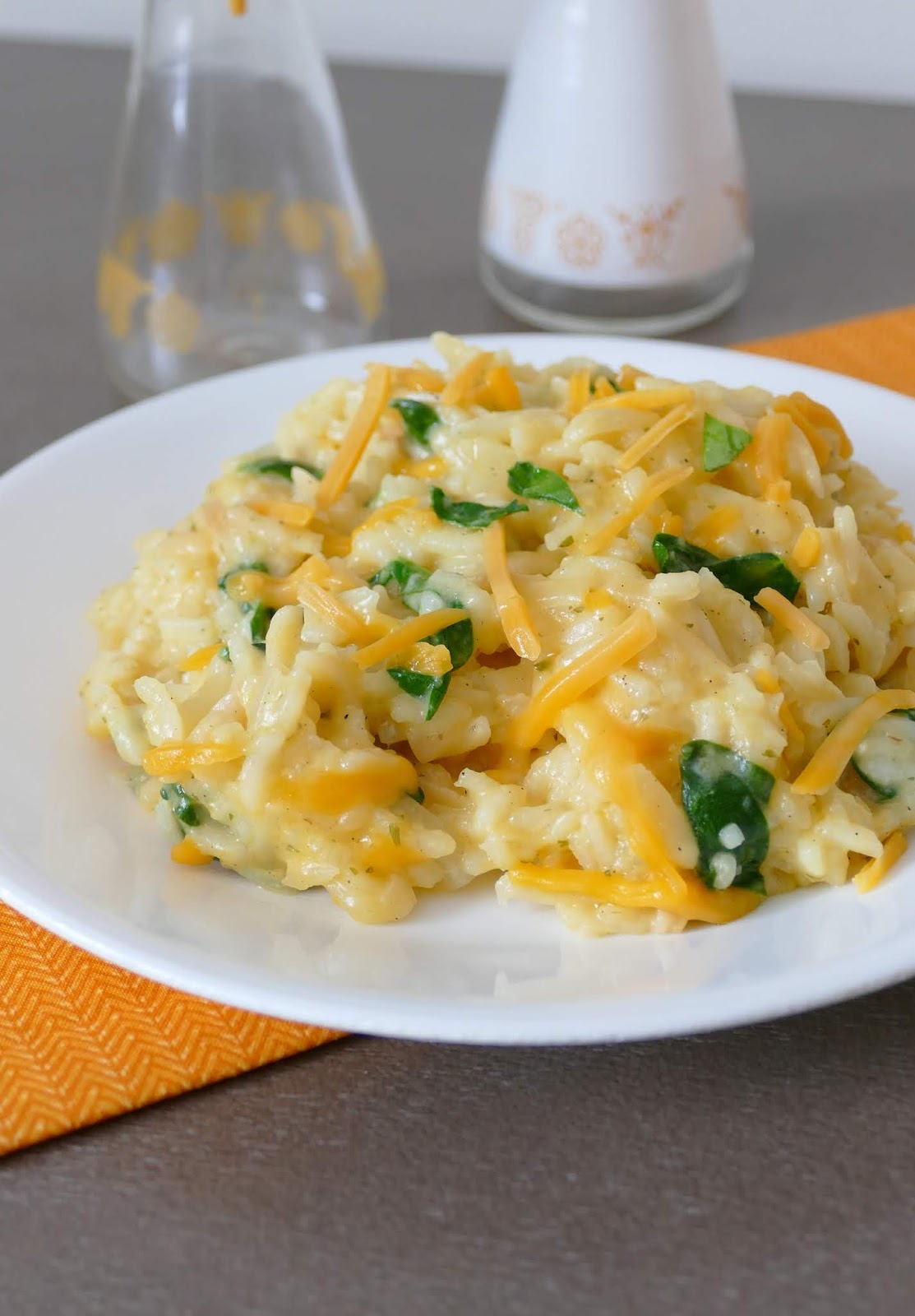 Cheesy Spinach Rice and Orzo Recipe