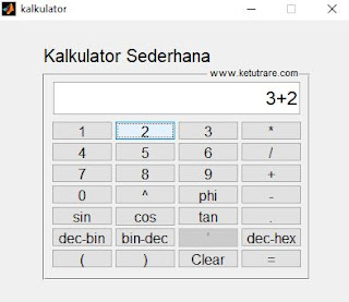 Program Kalkulator Sederhana dengan MATLAB