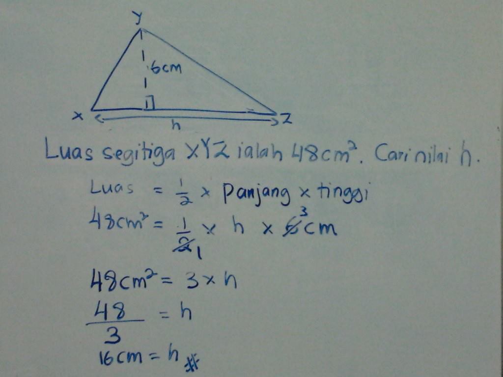 Formula Luas Segi Tiga Bersudut Tegak