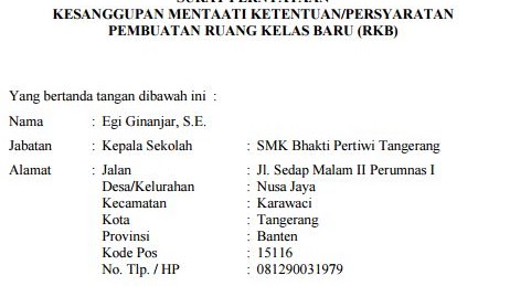 Contoh Surat Kesanggupan Menaati Peraturan Ketentuan
