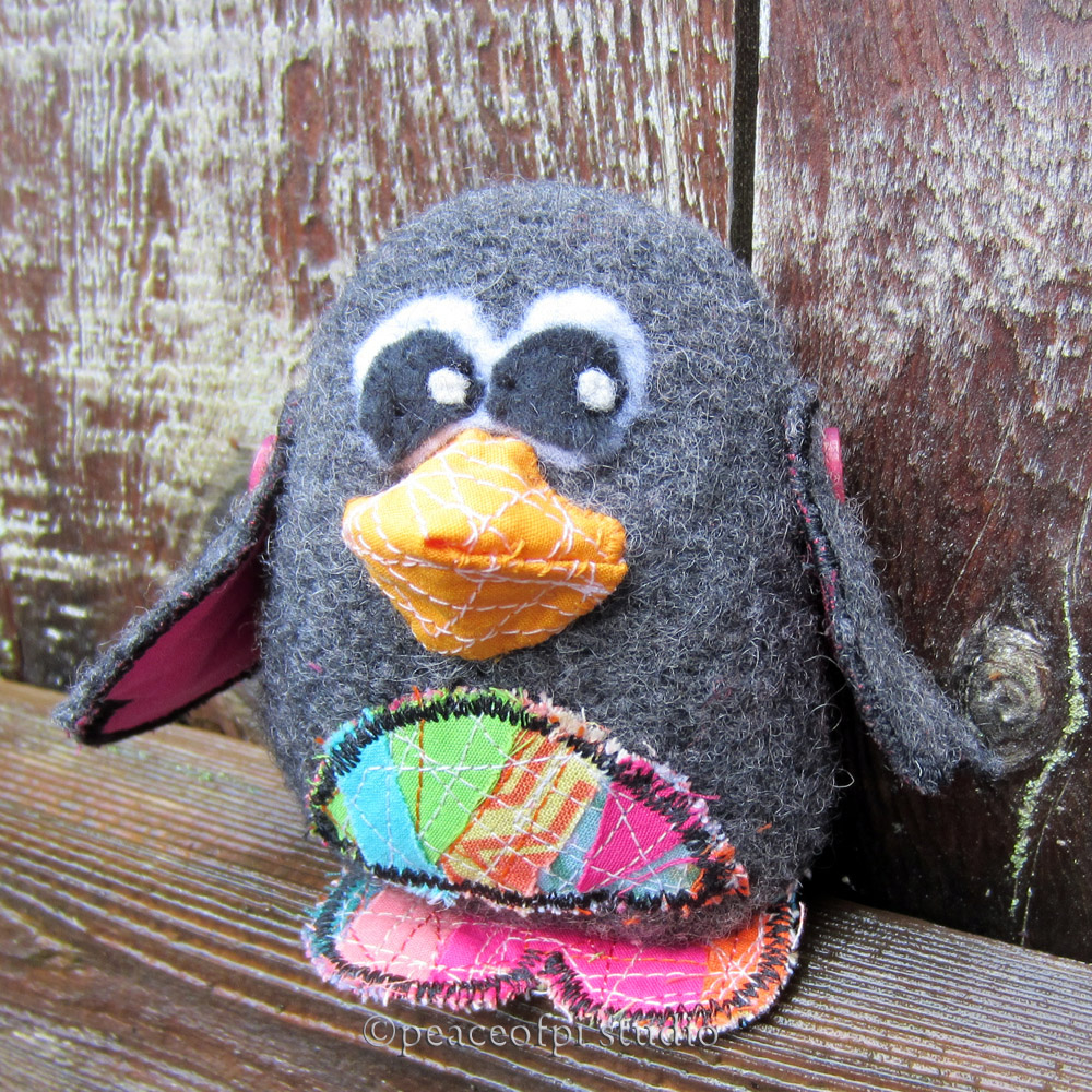 peaceofpi studio: Sewing with Felted Wool, a Penguin with Patchwork