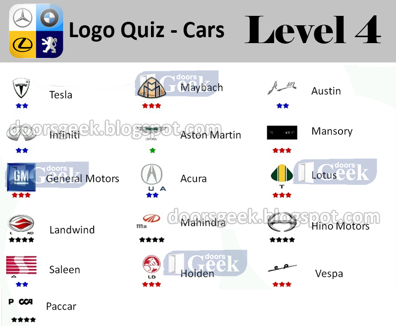 Logo Quiz Level 4 Answers by bubble quiz games Answers ~ Doors Geek