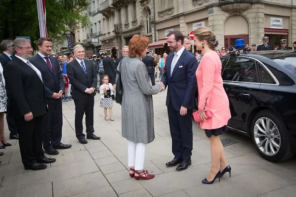 Hereditary Grand Duke Guillaume and Hereditary Grand Duchess Stéphanie visited Esch-sur-Alzette. Luxembourg's Grand Ducal family Celebrates Luxembourg National Day . 