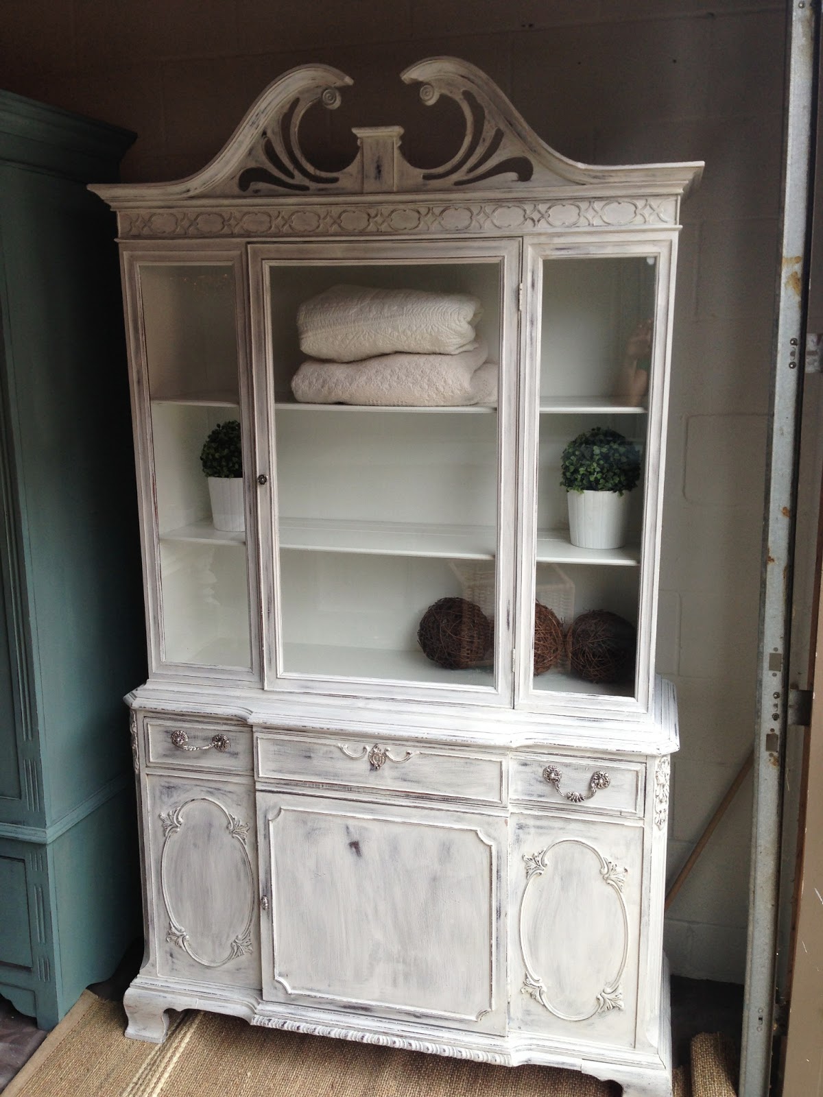 Repurposed Gems Light Grey Buffet & Hutch