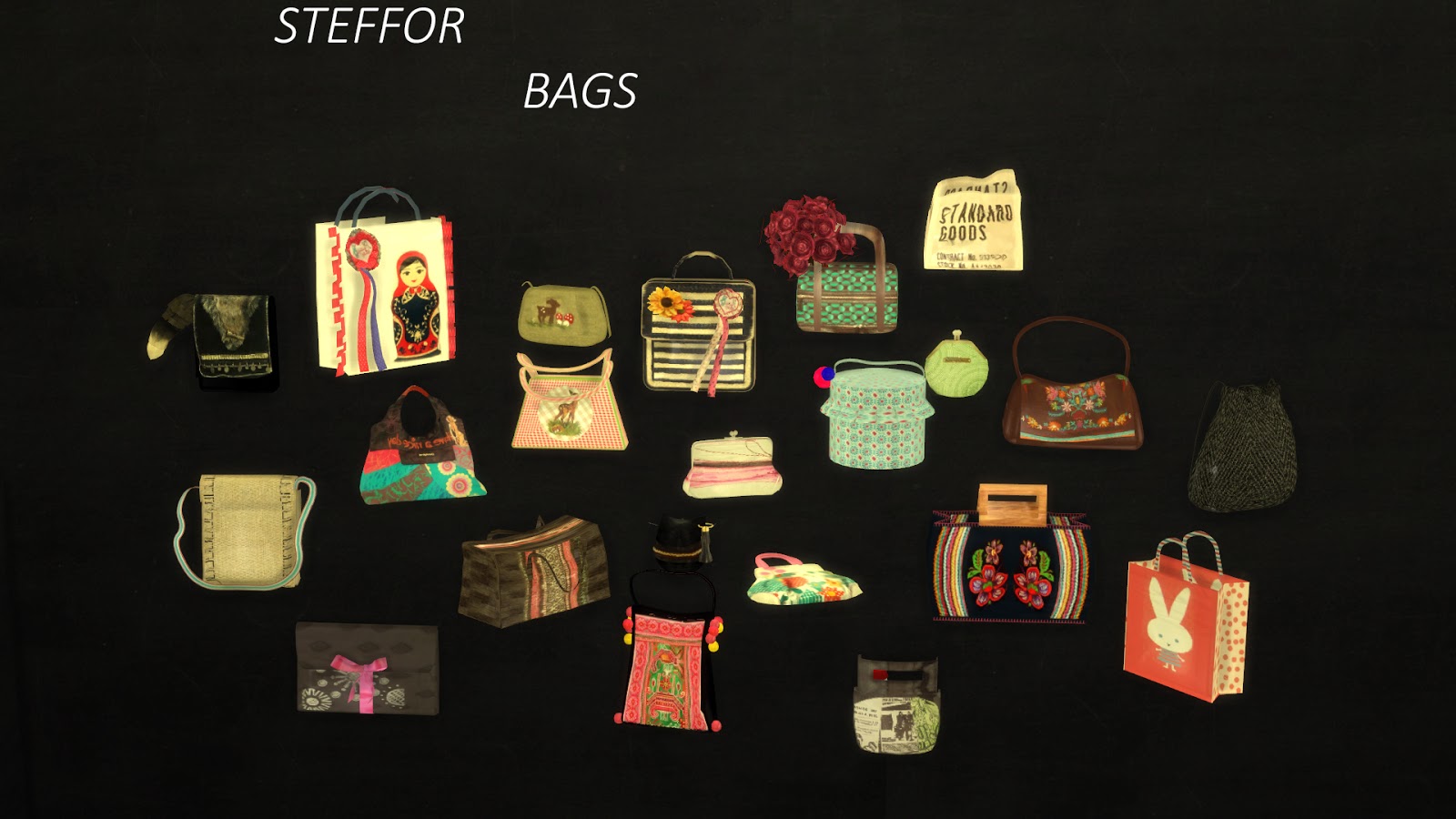 Sims 4 CC's The Best Decorative Handbags by Leo Sims