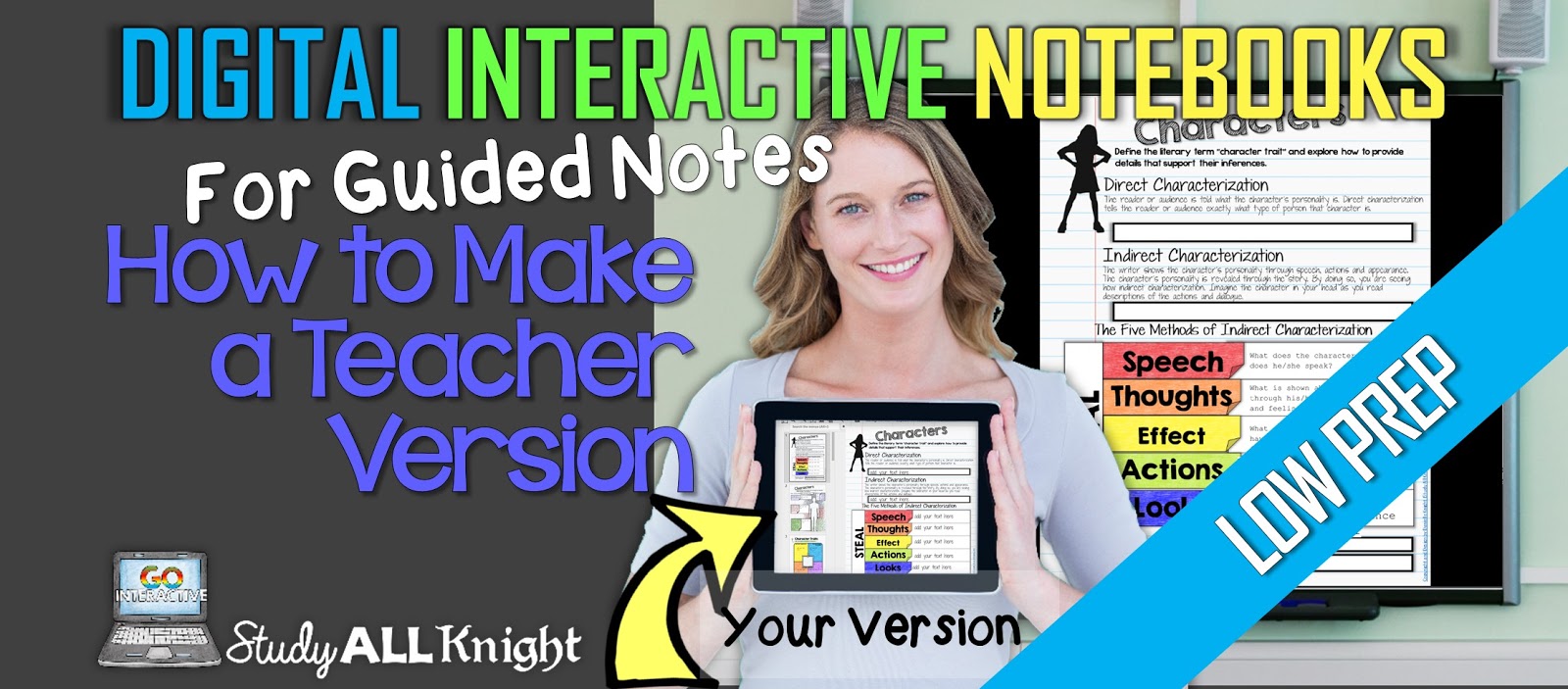 Making Low Prep Teacher's Edition Digital Interactive Notebook Study