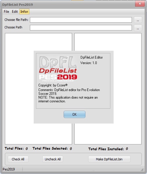 dpfilelist generator pes 2019