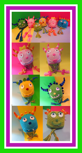 Henry Hugglemonster Inspired Hats Pattern© By Connie Hughes Designs©