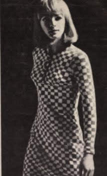 Op' Art 1966 dress 60s 1960 mod black white Optical Pierre Dostal