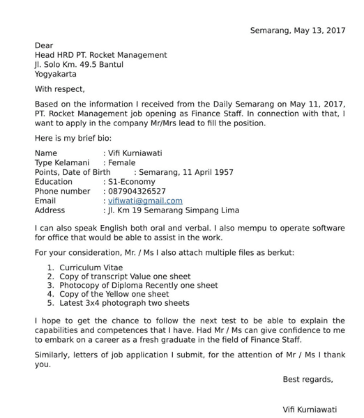 Contoh Surat Pribadi Bahasa Inggris Lengkap Dengan