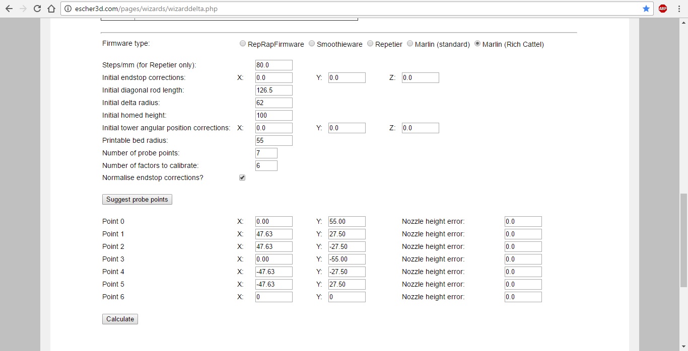 Cobalt Griffonary Delta 3D printer calibration the easy way