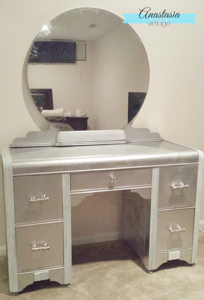 art deco vanity rustoleum metallic finish chrome spray paint