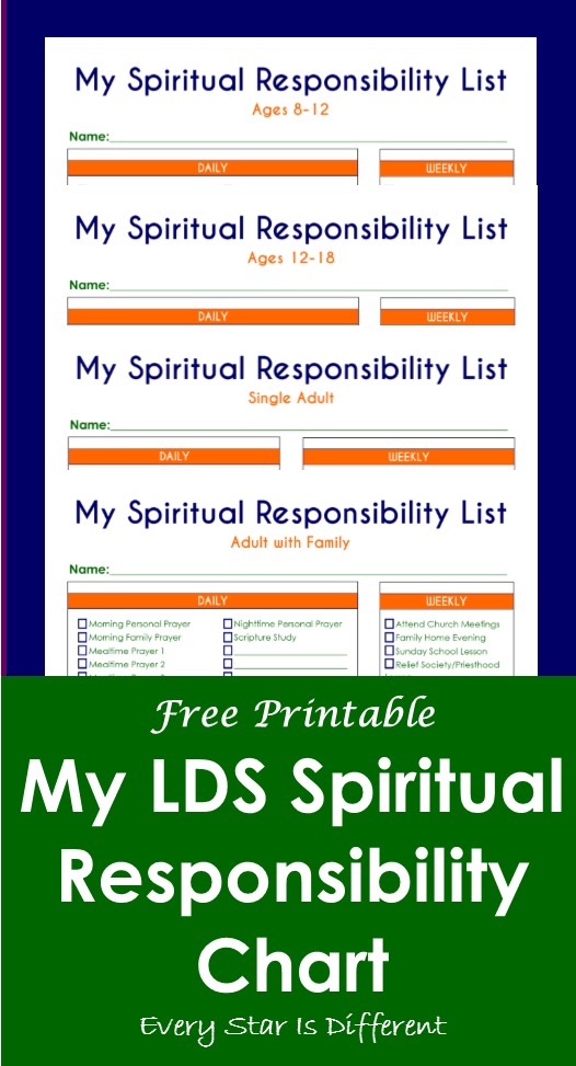 Lds Primary Prayer Chart Printable
