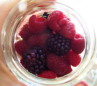 Jar of Berries Viewed from Top
