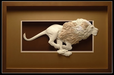 CALVIN NICHOLLS's PAPER SCULPTURE-Lion