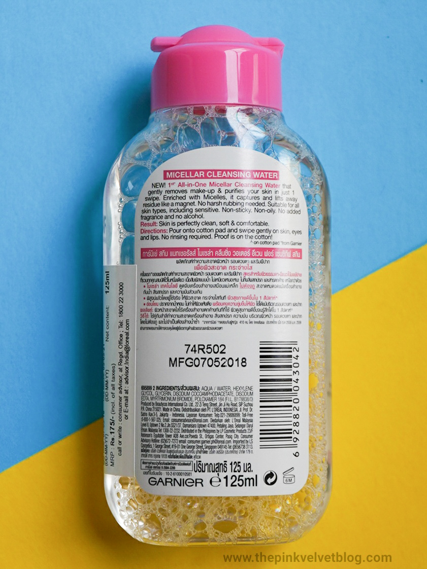 Garnier Micellar Pink Cleansing Water Review The Pink Velvet Blog