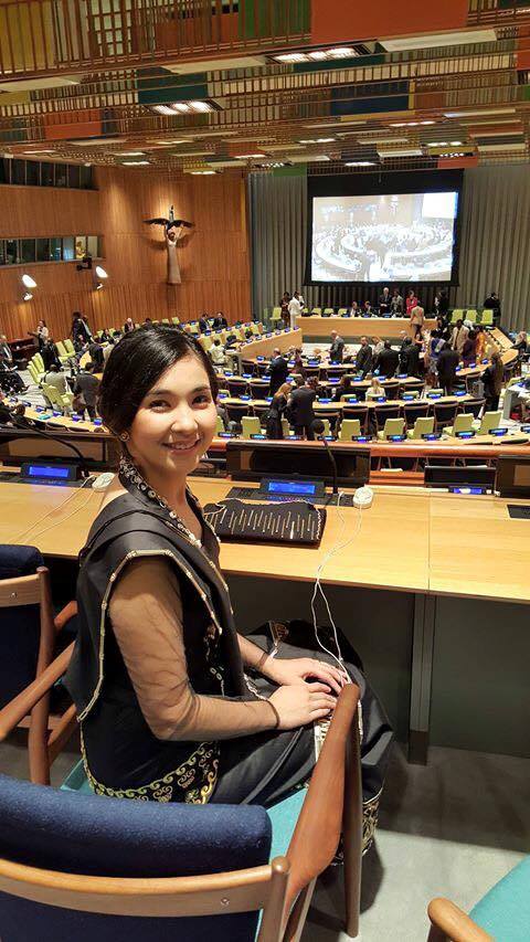 She's So Smart and Kind Women : Chit Thu Wai attends United Nations Global Citizens Festivals 2015 in New York , United States