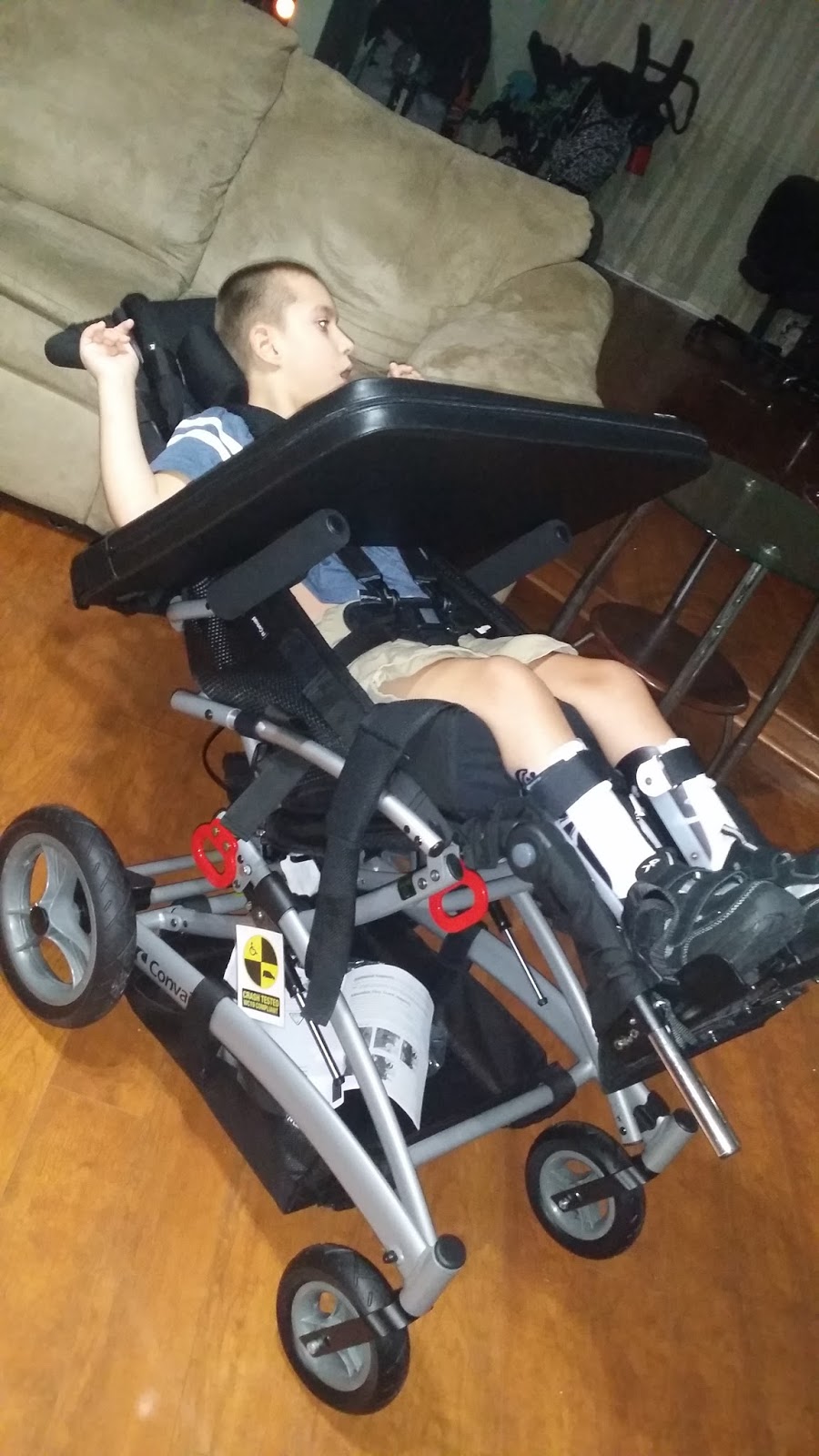 Spastic Quadriplegic Cerebral Palsy Jacob's new wheelchair!! Convaid