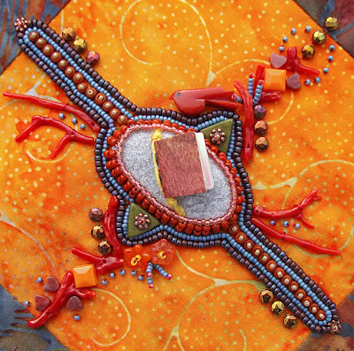 Robin Atkins, bead embroidery, bead journal project, detail