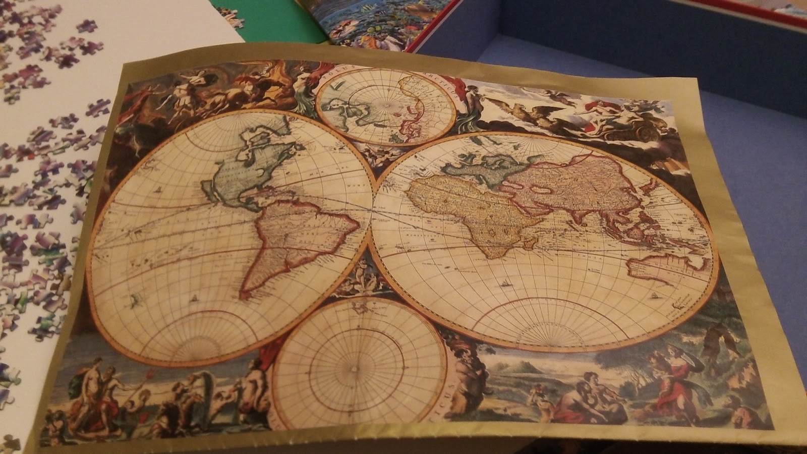 4 Historic World Maps Opening the box Puzzle Momma