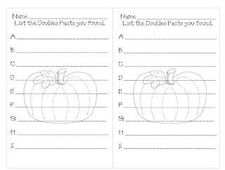 Classroom Freebies Too: Pumpkin Doubles Facts