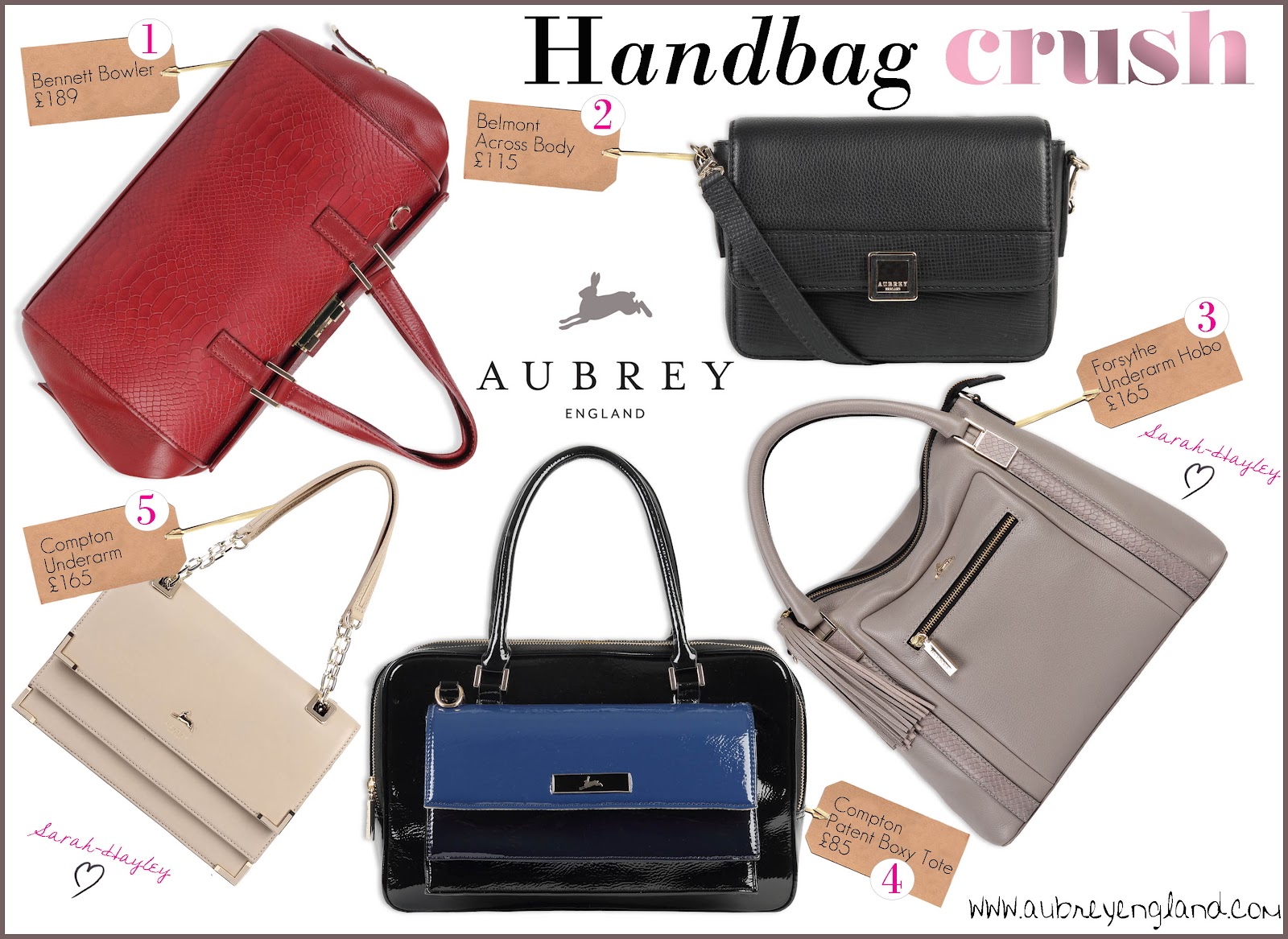 Aubrey England - August Handbag Crush - by Sarah-Hayley Owen