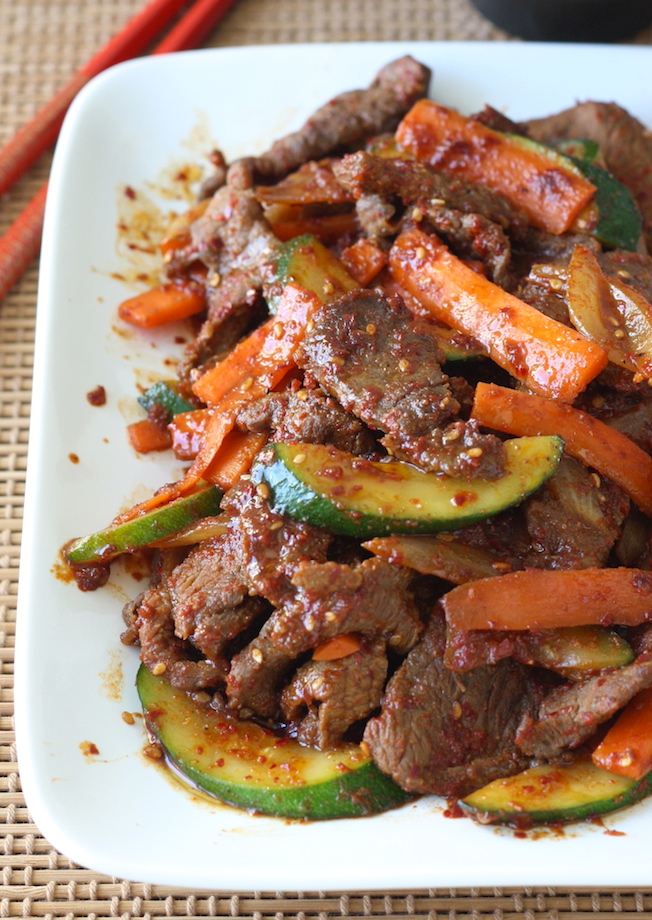 Korean Beef Stir-Fry with Vegetables recipe by SeasonWithSpice.com