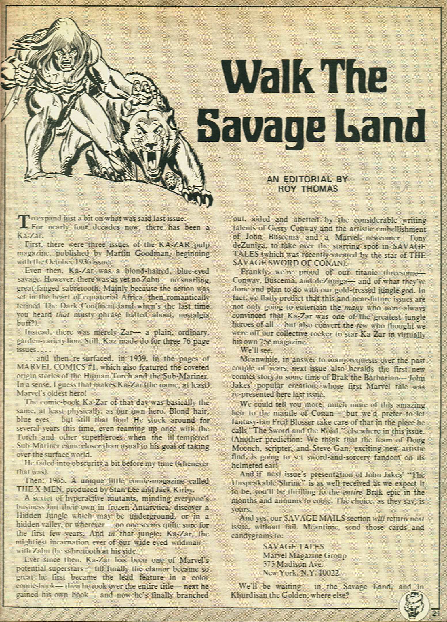 Read online Savage Tales comic -  Issue #6 - 21