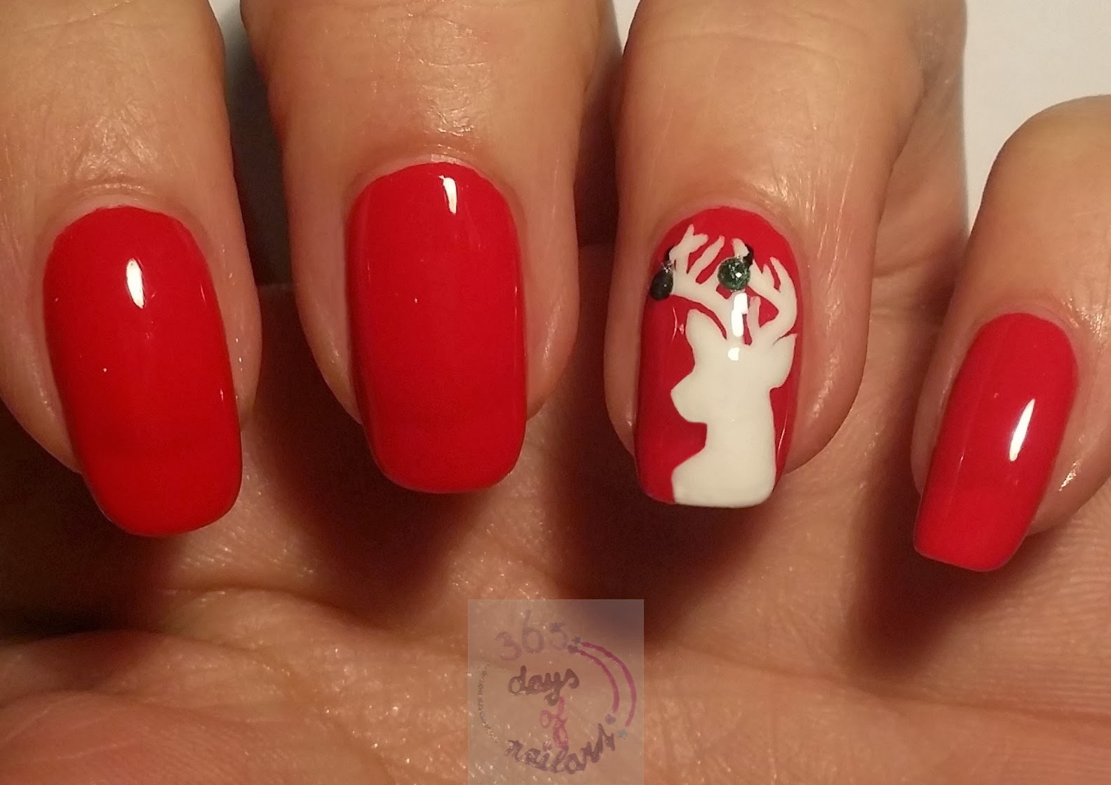 Reindeer Nail Art with Gems - wide 6