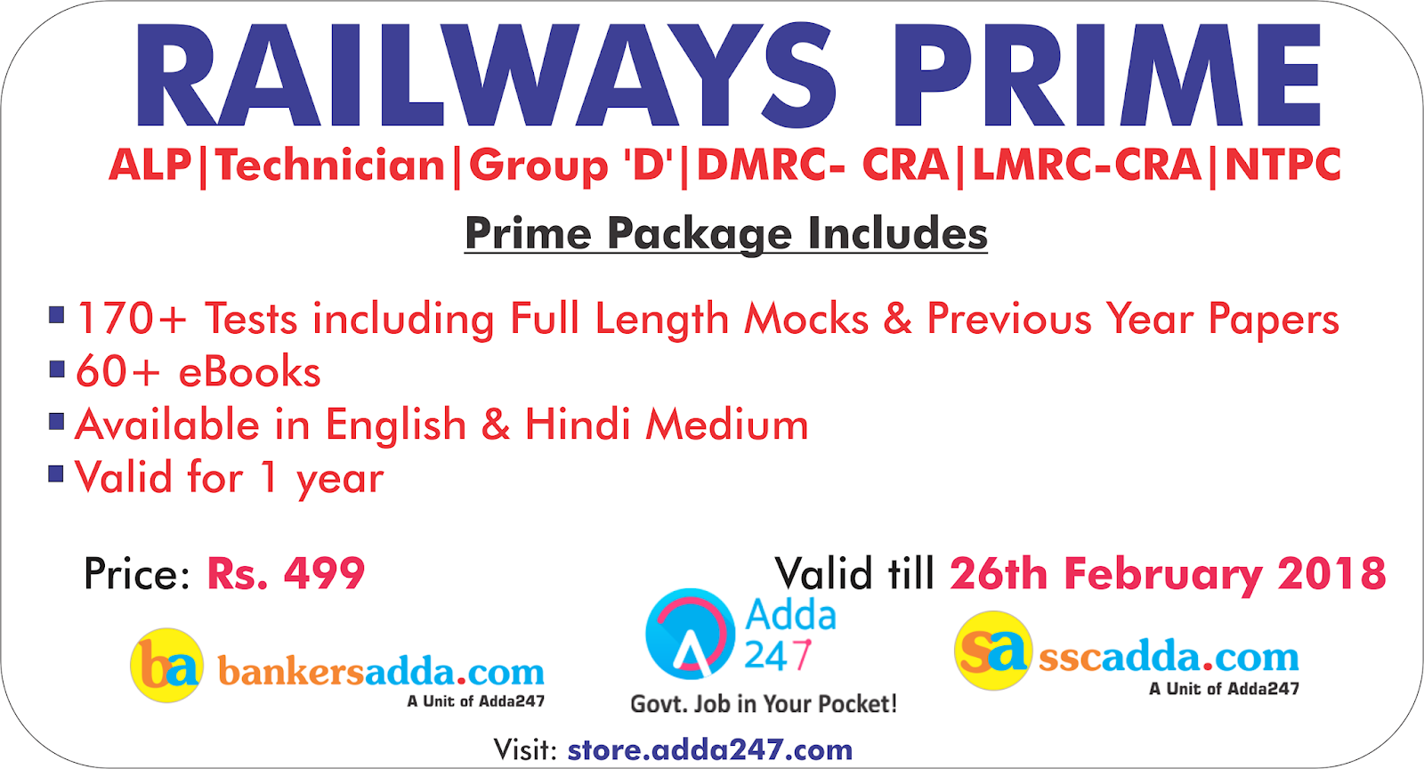 Last 2 Hours Left to Get Railway Prime: The Complete Package For Railway Examinations 2018 |_2.1