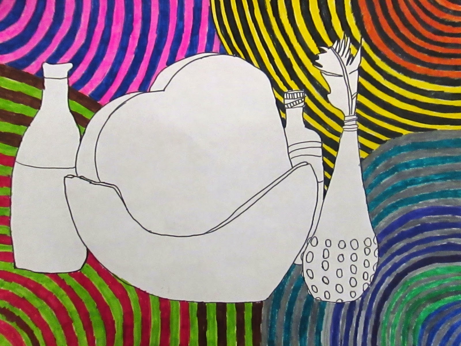 Art at Leestown: 4th quarter positive and negative still life drawings