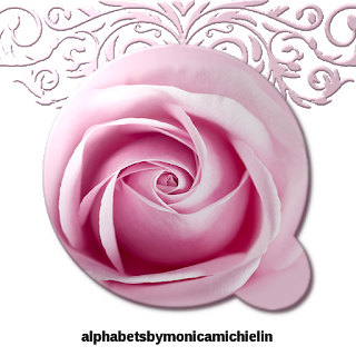 Pink Rose Letters. Letras con Rosa Rosada.