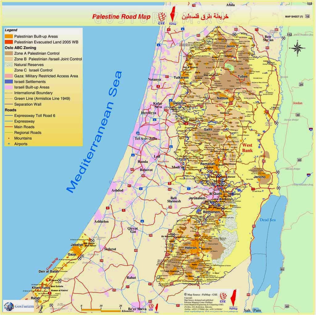 Покажи карту палестины