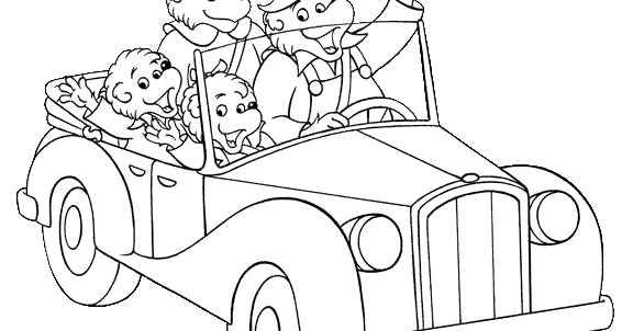 Coloring & Activity Pages: The Berenstain Bears Riding in a Car ...