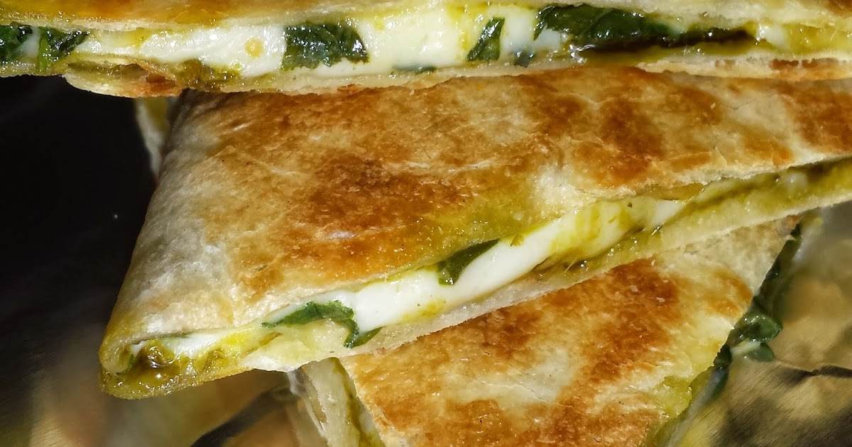 Rebecca's Amazing Creations Spinach Fontina Quesadilla with Basil Pesto