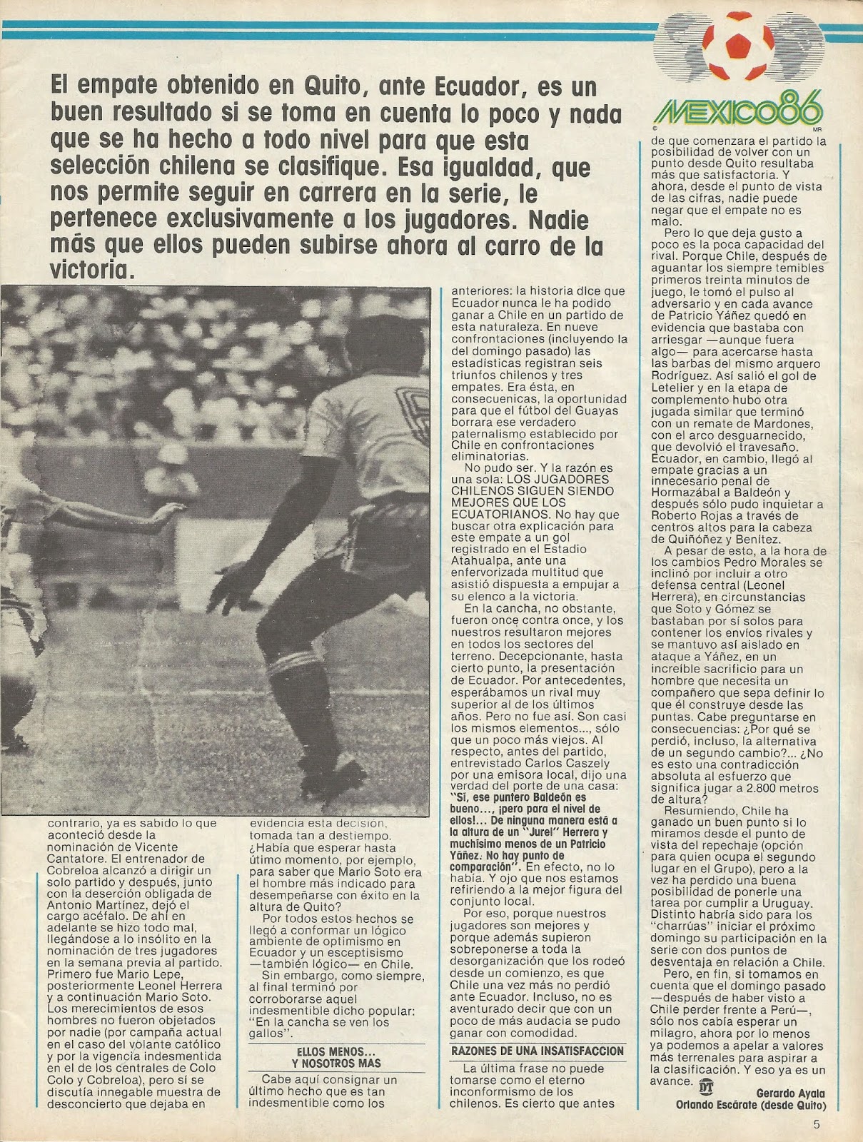 Partidos de la Roja [03/03/1985] EcuadorChile 11