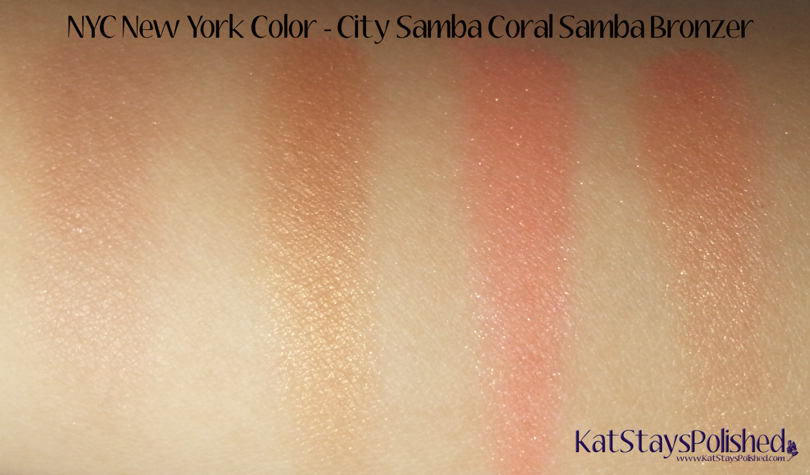 NYC New York Color - City Samba Sun 'n' Bronze - Coral Samba Bronzer Swatches | Kat Stays Polished