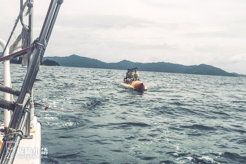 【沙巴跳島推薦】沙比島 & 馬奴干島。拖曳傘、香蕉船水上活動初體驗