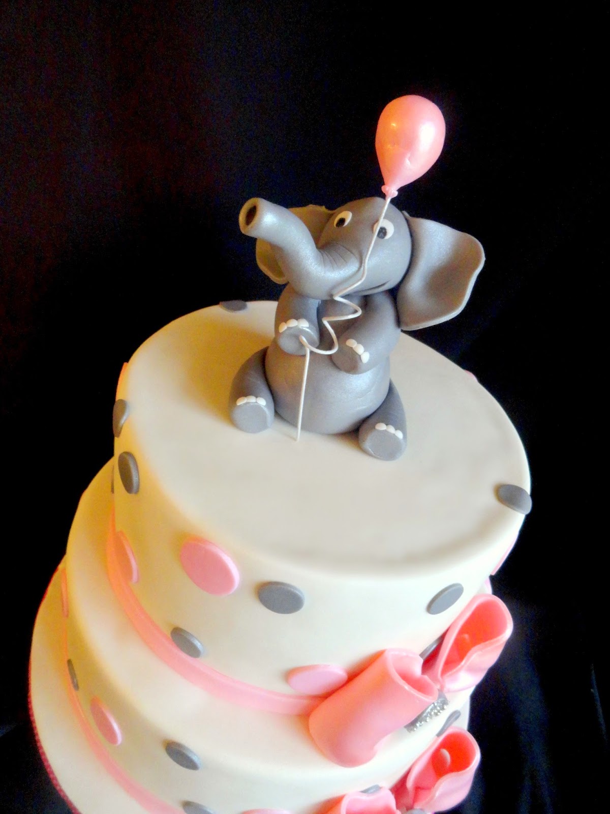 Pink Little Cake Elephant theme Baby Shower Cake