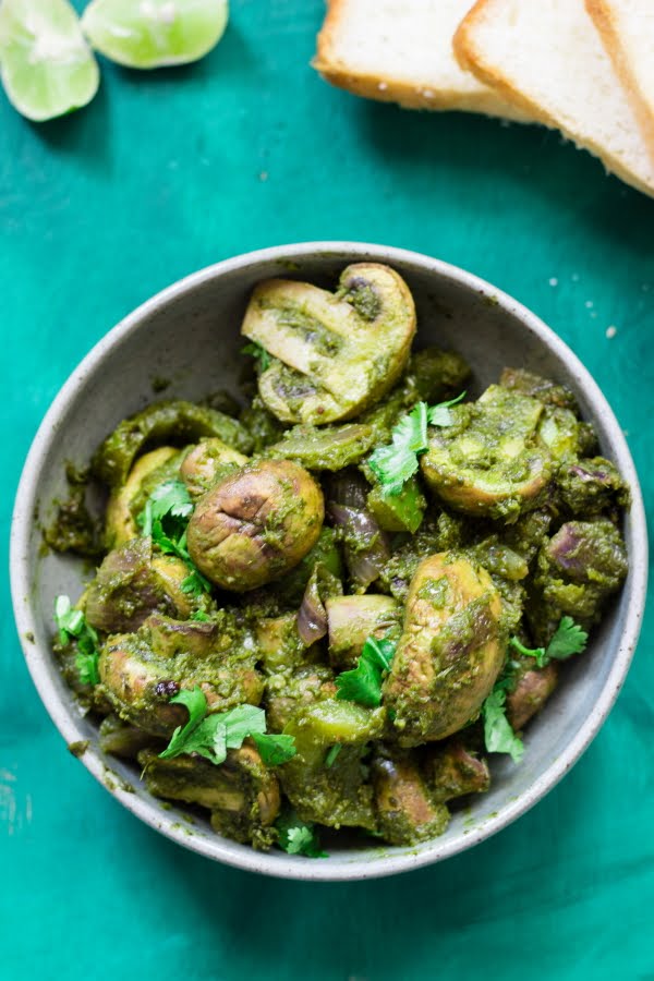 How to make vegan Goan Portuguese Mushroom Cafreal curry at www.oneteaspoonoflife.com