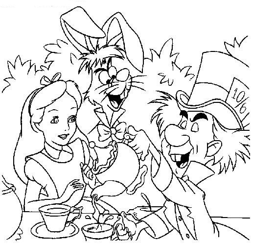 Alice in Wonderland coloring page for kids | Coloring Draw