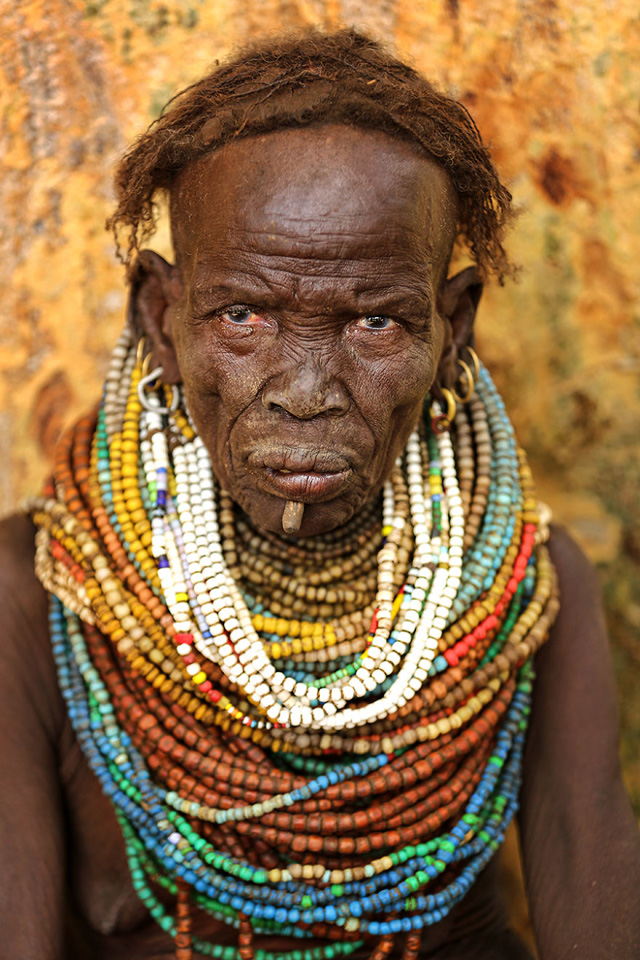 Nyangatom Kabilesinden Kadın Portre Fotoğrafı