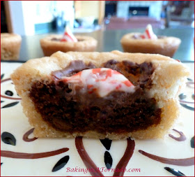 Holiday Chocolate Mint Cookie Cups, an impressive holiday treat made with just 3 store bought ingredients | Recipe developed by www.BakingInATornado.com | #recipe #holiday #dessert