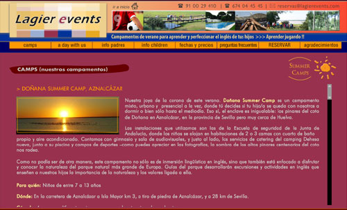 ver página web de Lagier Events: campamentos de verano para aprender inglés, Madrid y Sevilla, Coto de Doñana