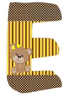 Abecedario con Osita con Lazo Amarillo. Bear with Yellow Bow Alphabet.