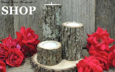 Rustic Tree Branch Wood Candle Holders-  Rustic Wedding Supplies